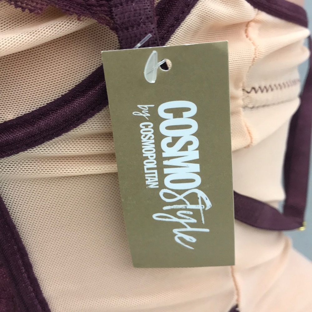 Cosmopolitan lace teddy nude/plum small - Picture 4 of 5